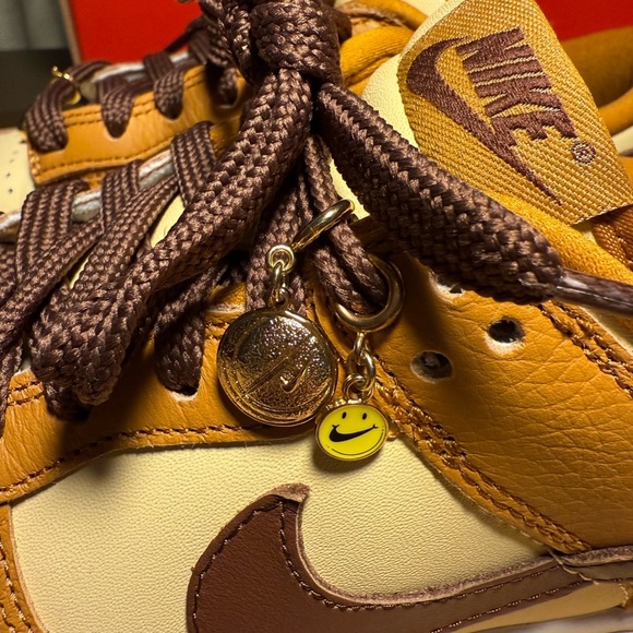 Nike Retro Dunk Low Dessert Ochre Sneakers with Cherry Charm - Picture 7 of 9
